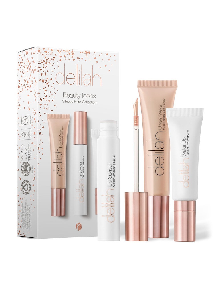 Delilah Beauty Icons 3 Piece Hero Makeup Collection (Worth £78) - Image 1 of 4 Delilah Beauty Icons 3 Piece Hero Makeup Collection (Worth £78) - Image 1 of 4