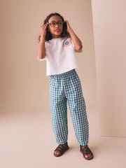 Vichy bleu et vert - Pantalons Pullon Barrel (3-16ans) - Image 4 de 8