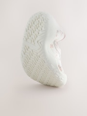White Floral Barefoot Leather Touch Fastening Trainers - Image 5 of 8