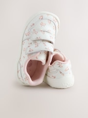 White Floral Barefoot Leather Touch Fastening Trainers - Image 7 of 8