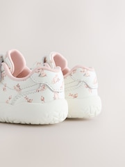 White Floral Barefoot Leather Touch Fastening Trainers - Image 8 of 8