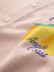 Pink Relaxed Fit Positano Amalfi Back Graphic Knitted Shirt - Image 7 of 7