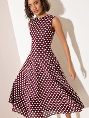 棕色斑点 - Friends Like These Sleeveless Midi Dress - 5的图像2｝