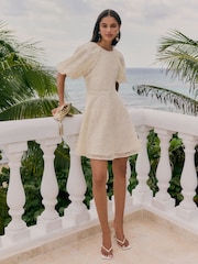 Friends Like These White Puff sleeve Lace Mini Dress - Image 2 of 5