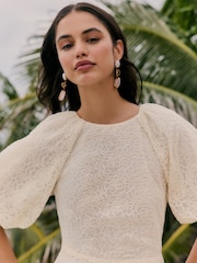 Friends Like These White Puff sleeve Lace Mini Dress - Image 3 of 5