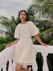 Friends Like These White Puff sleeve Lace Mini Dress - Image 4 of 5