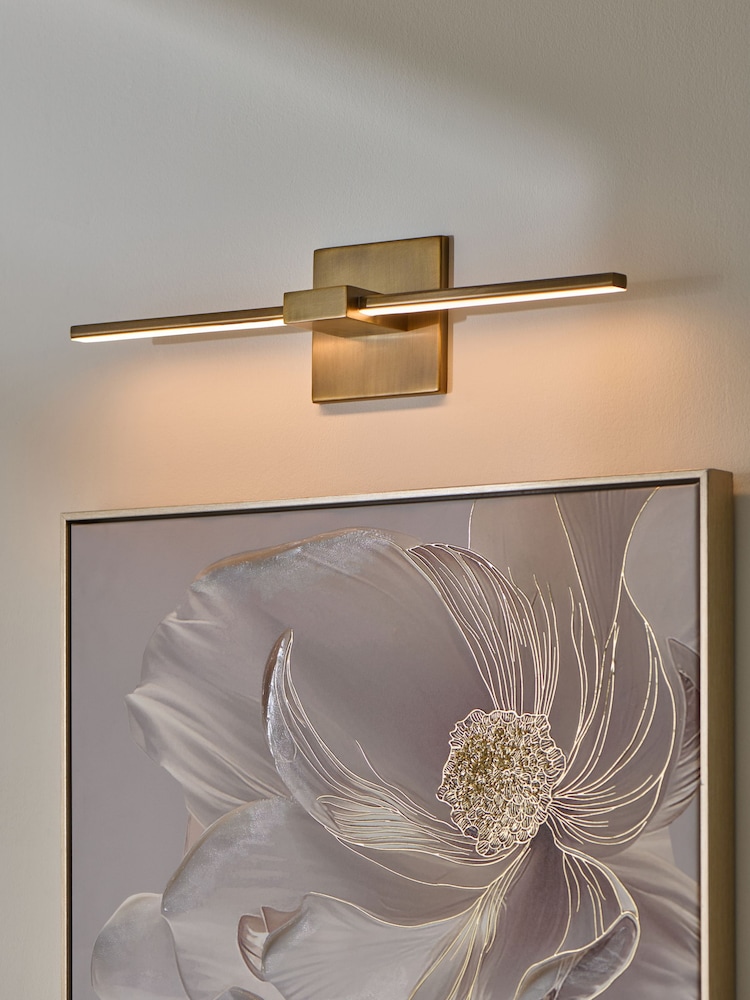 Brass Virginia Rechargeable Picture Light - Image 1 of 6