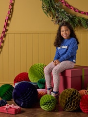 Joules Kids' Sundaze Bright Blue Slogan Crew Neck Sweatshirt - Image 2 of 9