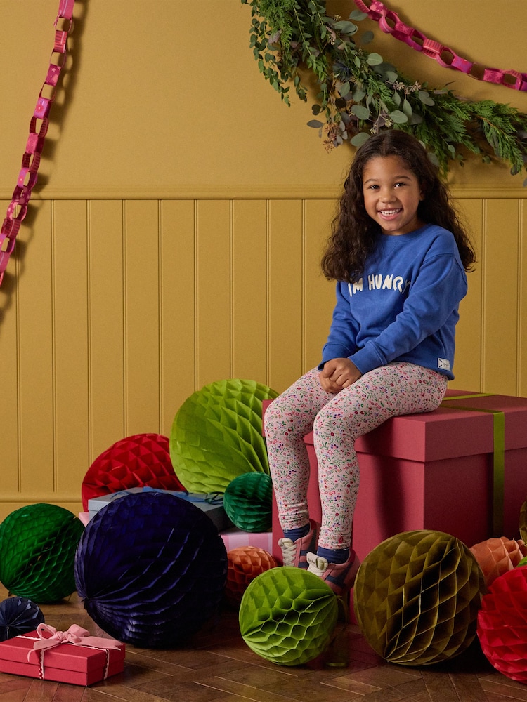 Joules Kids' Sundaze Bright Blue Slogan Crew Neck Sweatshirt - Image 2 of 9 Joules Kids' Sundaze Bright Blue Slogan Crew Neck Sweatshirt - Image 2 of 9