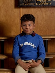 Joules Kids' Sundaze Bright Blue Slogan Crew Neck Sweatshirt - Image 3 of 9