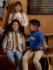 Joules Kids' Sundaze Bright Blue Slogan Crew Neck Sweatshirt - Image 4 of 9