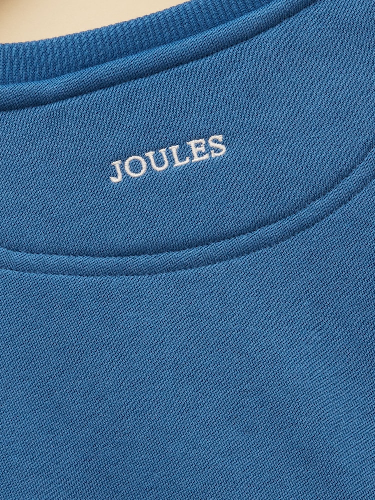 Joules Kids' Sundaze Bright Blue Slogan Crew Neck Sweatshirt - Image 5 of 5