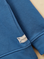 Joules Kids' Sundaze Bright Blue Slogan Crew Neck Sweatshirt - Image 8 of 9