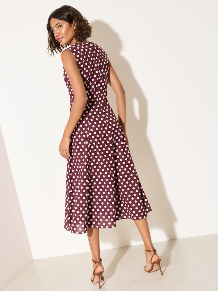 Brun/krämfärgad fläck - Friends Like These Ärmlös Midiklänning - Bild 5 av 5