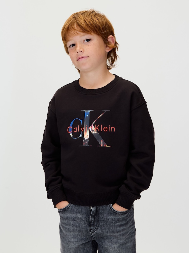 Calvin Klein Black Logo Sweatshirt - Image 1 of 6 Calvin Klein Black Logo Sweatshirt - Image 1 of 6