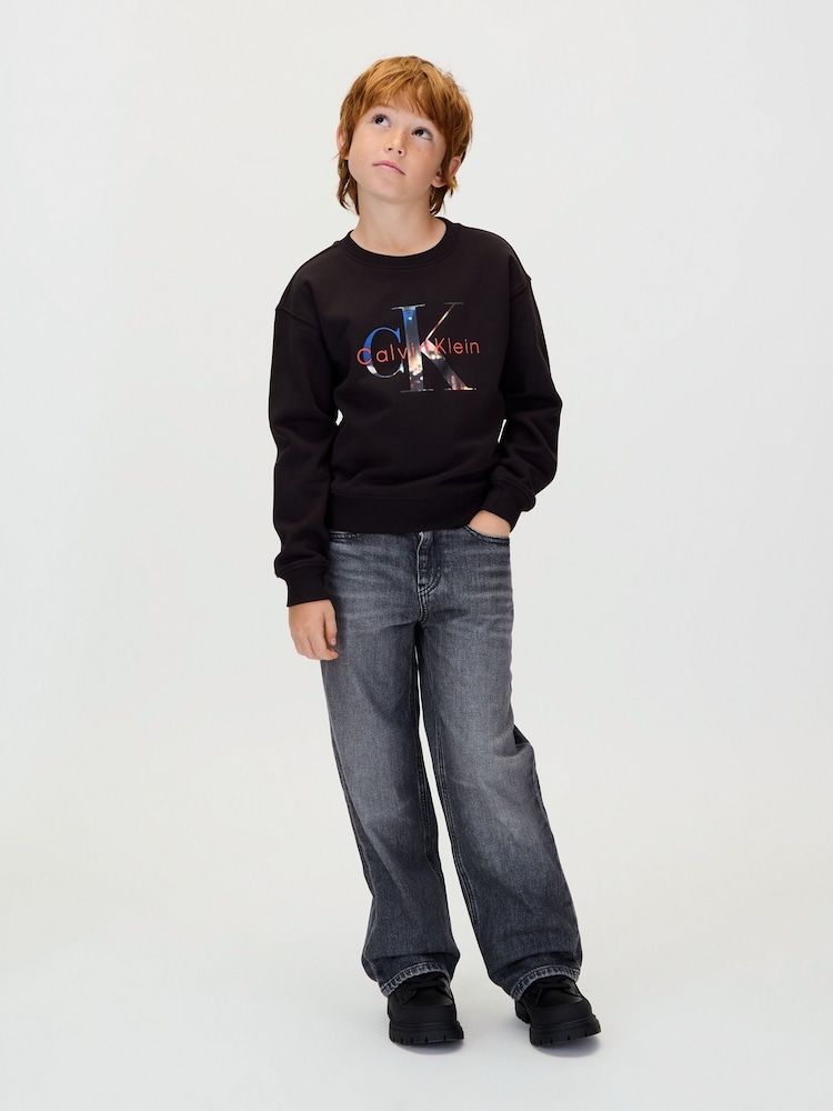 Calvin Klein Black Logo Sweatshirt - Image 2 of 6 Calvin Klein Black Logo Sweatshirt - Image 2 of 6