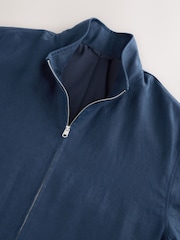 Navy Blue N. Premium 100% Linen Funnel Jacket - Image 3 of 5