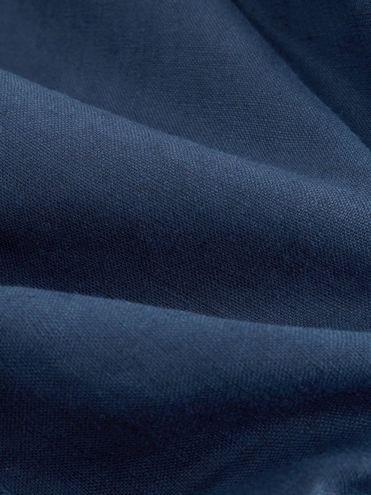 Navy Blue N. Premium 100% Linen Funnel Jacket - Image 5 of 5 Navy Blue N. Premium 100% Linen Funnel Jacket - Image 5 of 5