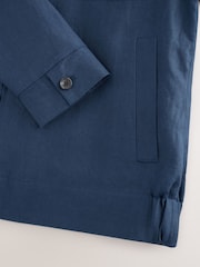 Bleu marine - N. Premium 100% Veste entonnoir en lin - Image 9 de 10