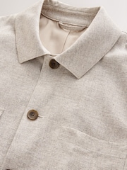 Neutral Smart Textured Chore Jacket with Linen - Image 8 of 10
