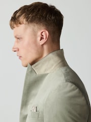 Sage Green Slim Fit Velvet Blazer - Image 6 of 15