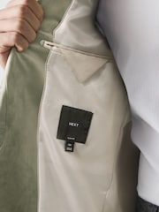 Sage Green Slim Fit Velvet Blazer - Image 9 of 15