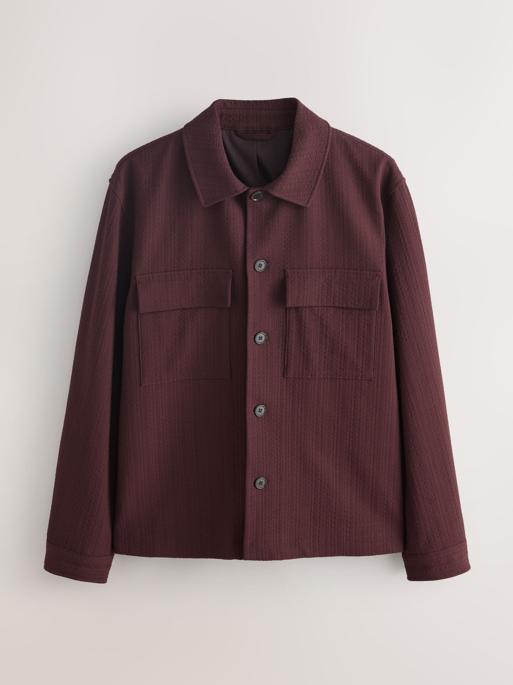 Buy Burgundy Red Smart Textured Twin Pocket Shacket from Next India