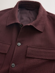 Burgundy Red Smart Textured Twin Pocket Shacket - Image 12 of 13