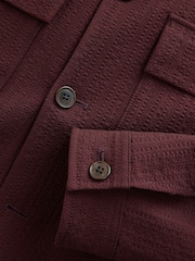 Burgundy Red Smart Textured Twin Pocket Shacket - Image 13 of 13