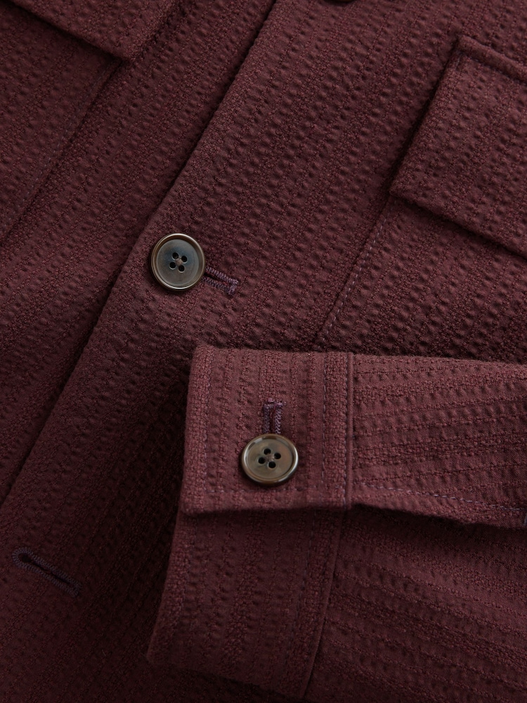 Burgundy Red Smart Textured Twin Pocket Shacket - Image 13 of 13 Burgundy Red Smart Textured Twin Pocket Shacket - Image 13 of 13
