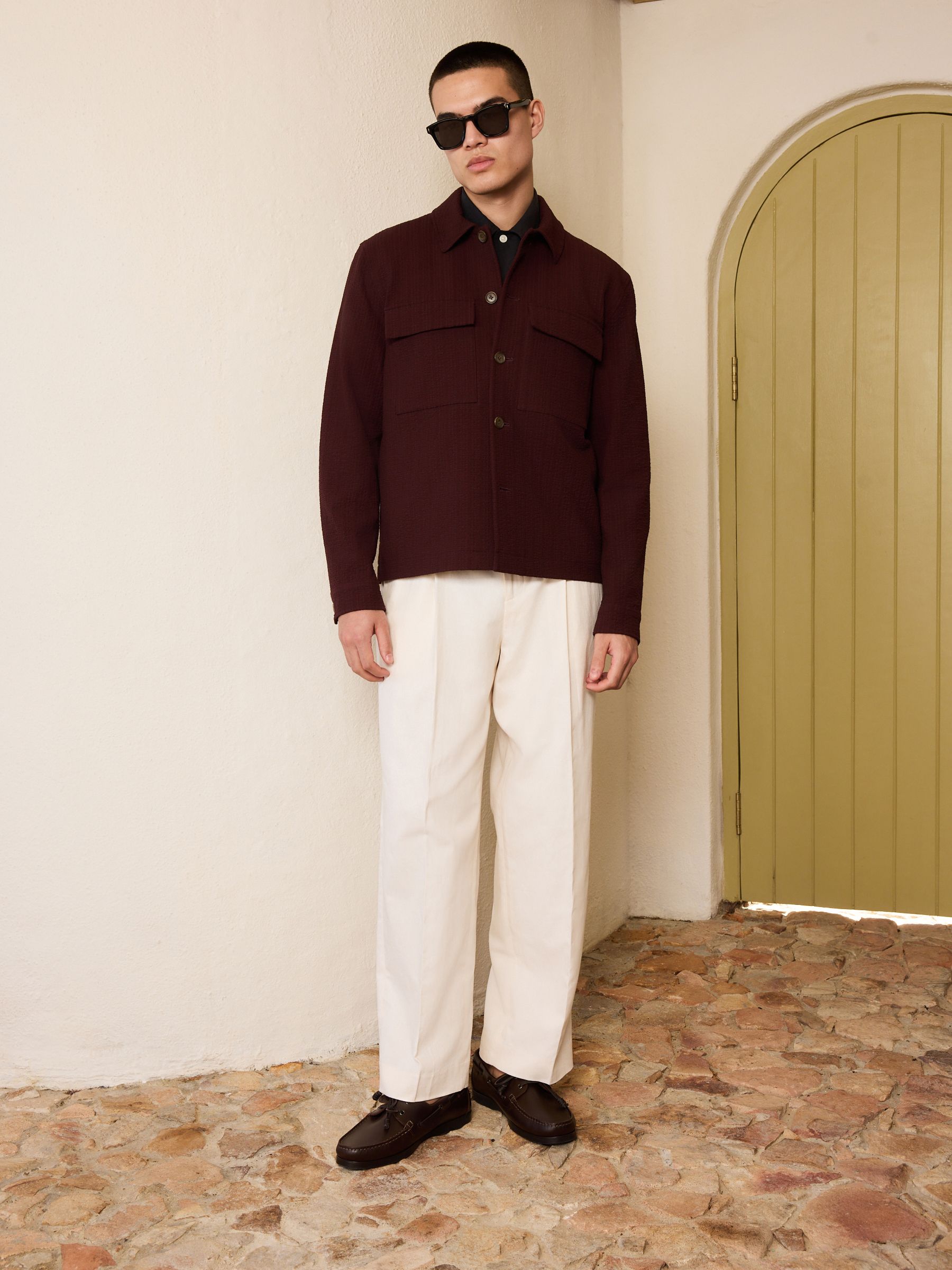 Buy Burgundy Red Smart Textured Twin Pocket Shacket from Next India