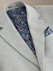 Light Grey Regular Fit Signature Wool Blend Herringbone Nova Fides Blazer - Image 3 of 6