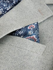 Light Grey Regular Fit Signature Wool Blend Herringbone Nova Fides Blazer - Image 5 of 6