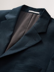 Navy Blue Muscle Fit N. Premium Linen Blend Blazer with Stretch and Tencel Lyocell - Image 11 of 11