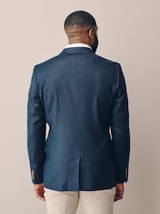 Navy Blue Muscle Fit N. Premium Linen Blend Blazer with Stretch and Tencel Lyocell - Image 3 of 11