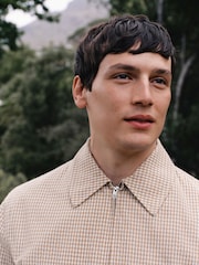 Neutralny - Textured Gingham Zip Through Jacket - Obraz 4 z 10