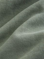 Khaki Green Cotton Rich Lightweight Jersey Zip Through Hoodie - Image 8 of 9