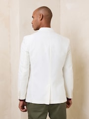 White N. Premium Double Breasted Blazer With TENCEL™ Lyocell and Linen - Image 4 of 6