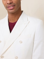 White N. Premium Double Breasted Blazer With TENCEL™ Lyocell and Linen - Image 5 of 6