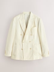 White N. Premium Double Breasted Blazer With TENCEL™ Lyocell and Linen - Image 7 of 9