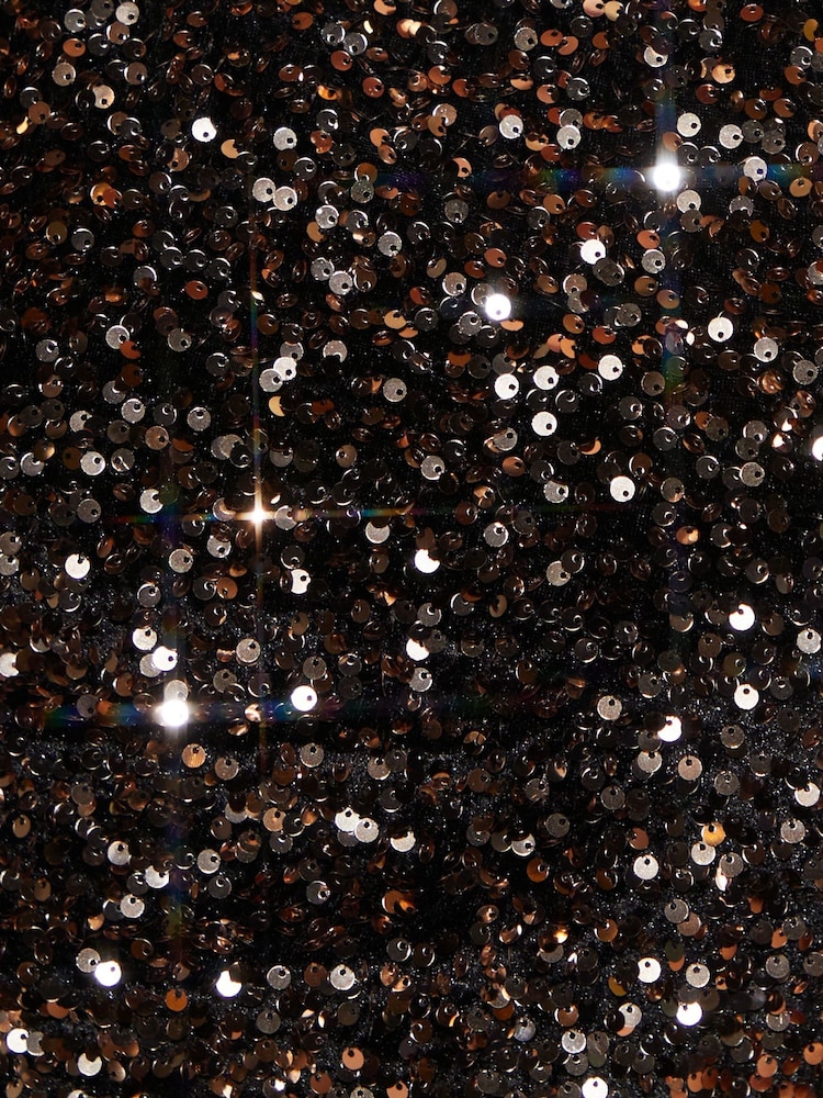 Threadbare Metallic Sequin Velour Slash Neck Mini Dress - Image 6 of 6 Threadbare Metallic Sequin Velour Slash Neck Mini Dress - Image 6 of 6