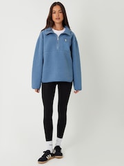 Threadbare Blue Half Zip Borg Fleece - Image 4 of 5