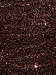 Threadbare Brown Sequin Velour Mini Skirt - Image 5 of 5