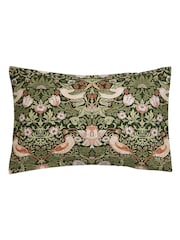 William Morris At Home Nettle Green Strawberry Thief Duvet Cover and Pillowcase Set - Image 6 of 7