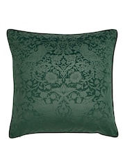William Morris At Home Forest Green Strawberry Thief Embossed Cushion - Image 3 of 3