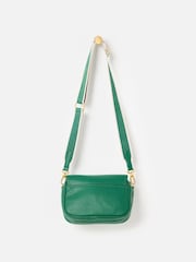 Oliver Bonas Green Freya Fold Over Double Buckle Cross-Body Bag - Image 3 of 7