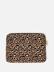 Oliver Bonas Brown Leopard Print Knitted Laptop Case - Image 2 of 4