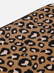 Oliver Bonas Brown Leopard Print Knitted Laptop Case - Image 4 of 4