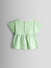 JoJo Maman Bébé Green Fruit Appliqué Peplum T-Shirt - Image 2 of 3