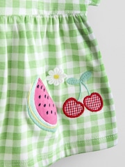 JoJo Maman Bébé Green Fruit Appliqué Peplum T-Shirt - Image 3 of 3